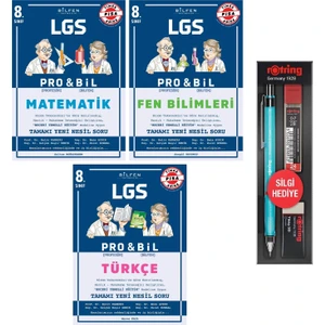 Bilfen Yayınları 8. Sınıf Pro Bil Matematik Türkçe Fen Soru Bankası Seti 3 Kitap - 3'lü Kalem Seti