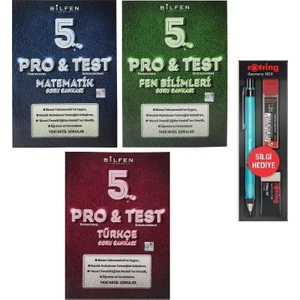Bilfen Yayınları 5. Sınıf Pro Test Matematik Türkçe Fen Soru Bankası Seti 3 Kitap - 3'lü Kalem Seti