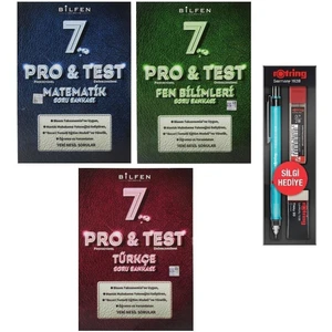 Bilfen Yayınları 7. Sınıf Pro Test Matematik Türkçe Fen Soru Bankası Seti 3 Kitap - 3'lü Kalem Seti