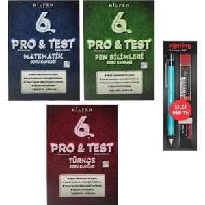 Bilfen Yayınları 6. Sınıf Pro Test Matematik Türkçe Fen Soru Bankası Seti 3 Kitap - 3'lü Kalem Seti
