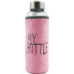 My Bottle Flok Kadife Kılıflı Cam Matara - Su Şişesi 470 ml