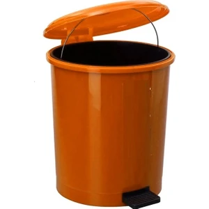 Pedallı Çift Kovalı Çöp Kovası 40 Litre Turuncu  - Isıya Dayanıklı