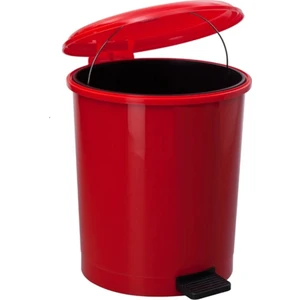 Pedallı Çift Kovalı Çöp Kovası 25 Litre Kırmızı  - Isıya Dayanıklı