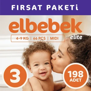 Elbebek Elite Bebek Bezi 3 Numara Midi 198 Adet