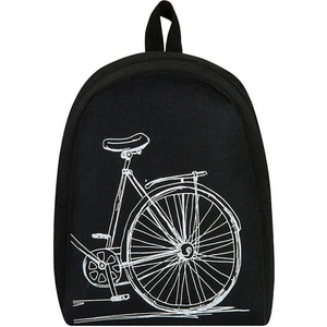 Fly Color Bags Keçe Bisiklet Desenli Sırt Çantası Siyah