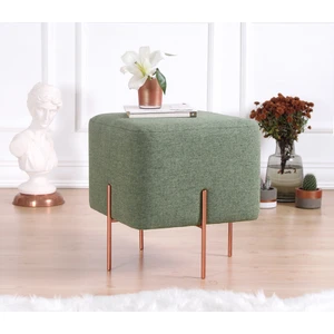 Lorence Home Copper Puf  Kare Yeşil