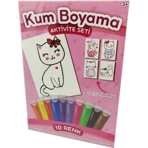 Kumbo Kum Boyama Fiyonklu Kedi  Kum Boyama Aktivite Seti
