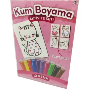 Kumbo Kum Boyama Kalpli Kedi  Kum Boyama Aktivite Seti