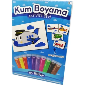 Kumbo Kum Boyama Kaptan Kanat  Uçak Kum Boyama Aktivite Seti