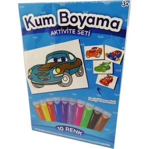Kumbo Kum Boyama Ihtiyar Yarışçı  Araba Kum Boyama Aktivite Seti