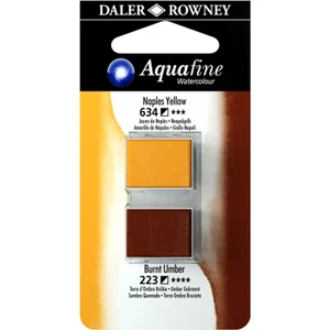 Daler Rowney Aquafine 634-223 Taş Sulu Boya 2'li Naples Yellow Burnt Umber