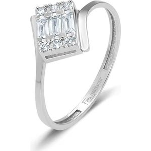 Fay Yamaner Beyaz Altın Çapraz Baget Yüzük