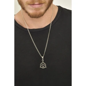 Erkek Antik Gümüş Kaplama Triquetra Kolye