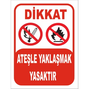 Ateşle Yaklaşmak Yasaktır Levhası