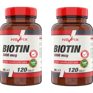 Biotin 5000 Mcg 120 Tablet x 2 Kutu 240 Tablet