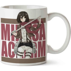 Art Hediye Attack On Titan Mikasa Ackermann Baskılı Kupa Bardak