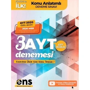 ENS Yayıncılık Ayt Eşit Ağırlık Destek 3 Lü Özel Konu Anlatımlı Deneme