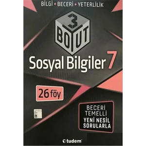 Tudem Yayınları 7. Sınıf 3 Boyut Sosyal Bilgiler 26 Föy Soru Bankası