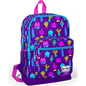 Coral High Dört Gözlü Saksıda Kaktüsler Kız Çocuk İlkokul Sırt Çantası Mor