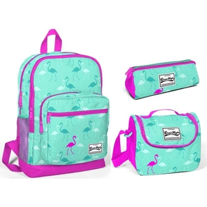 Coral High Flamingo Kız Çocuk İlkokul Çantası Seti Pembe - Yeşil