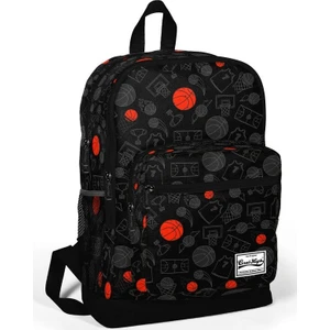 Coral High Siyah Turuncu Erkek Çocuk İlkokul Çantası Basketbol Dört Bölmeli