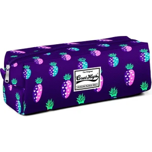 Coral High Tek Gözlü Ananas Desenli Kalem Çantası Kız Mor