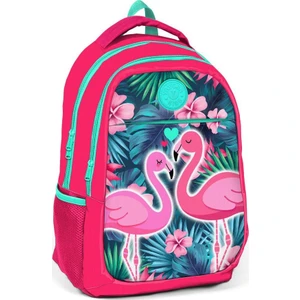 Kids Pembe Yeşil Flamingo Kız Çocuk İlk ve Orta Okul Çantası