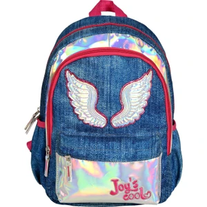 Joy's Cool Denim Parlak Melek Kanatlı Anaokulu Sırt Çantası Kız Çocuk