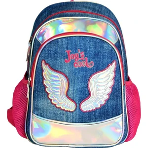 Joy's Cool Kız Çocuk Aynalı Denim İlkokul ve Günlük Sırt Çantası
