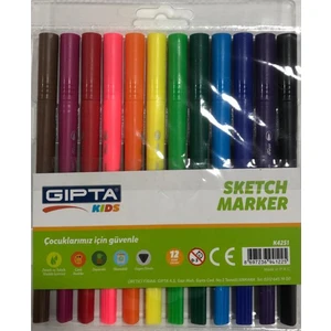 Sketch Marker Fırça Uç + Fineliner Renkli 12'li