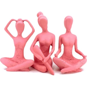 By Ari Üçlü Yoga Yapan Kızlar Biblo Pembe 