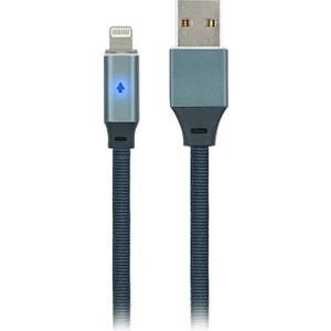 MF Product Jettpower 0020 Metal Başlıklı Örgülü 2.1A Led Göstergeli Lightning Hızlı Şarj Kablosu 1.2 m Gri