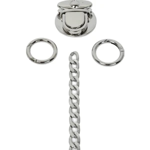 Gümüş Renk  Çanta Zincir Set Zincir 110 cm x 11 mm