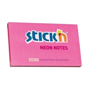 Hopax Stickn 100 Yaprak Yapışkanlı Not Kağıdı 76 x 127 cm Neon Pembe