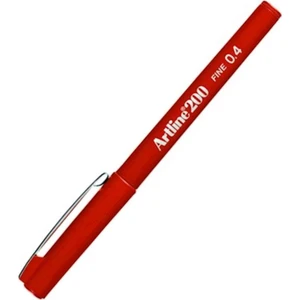 200 Fineliner İnce Uçlu Yazı ve Çizim Kalemi 0.4 mm Koyu Kırmızı