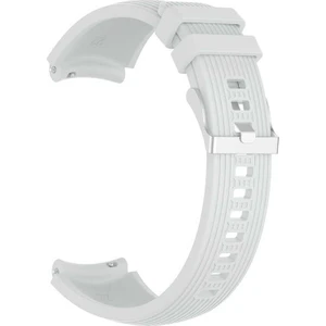 Samsung Galaxy Watch 46mm 22mm Kordon Silikon Kancalı Ayarlanabilir KRD 18 Beyaz