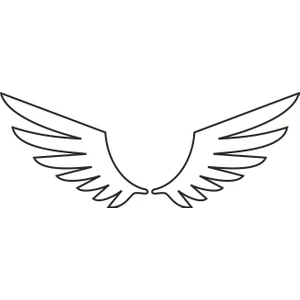 Sticker Atölyesi Kanat - Wings  Sticker - 20631-1 Beyaz 15 x 40 cm