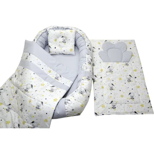 Berababy Babynest Alt Açma Minderli Gri Ayıcık Model Bebek Yuvası 4 Parça Set