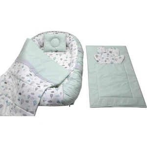 Berababy Babynest Alt Açma Minderli Uçan Balon Model Tasarım Bebek Yuvası 4 Parça Set
