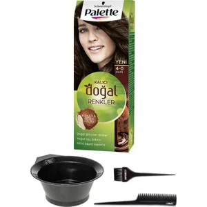Palette Naturel Saç Boyası 4-0 Amber Kahve + Saç Boyama Seti