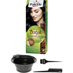 Palette Naturel Saç Boyası 1-1 Gece Mavisi + Saç Boyama Seti