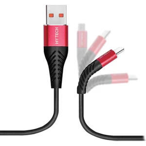 HY-X430 1.2 mt 3A Type-C Kırmızı/Siyah Data + Şarj Kablosu