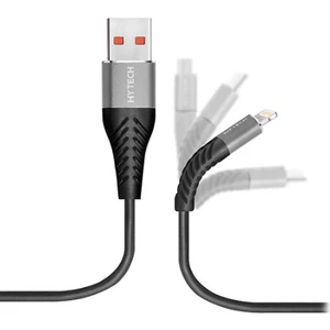 HY-X330 1.2 mt 3A Lightning Gri/Siyah Data + Şarj Kablosu