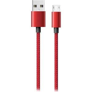 HY-X248 1 mt 3A Micro USB Kılıflı Metal Kırmızı Şarj Kablosu