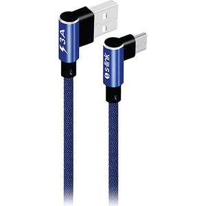 S-link Swapp SW-C757 3A - 15 cm Type-C Lacivert Kılıflı Metal -L- Kablo