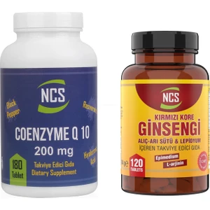 Coenzyme Q10 200 mg 180 Tablet Kırmızı Ginseng 120 Tablet