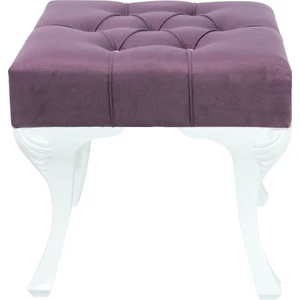 Vinda Kapitoneli Kapıönü Ayakucu Bench Puf Taş Düğme  40 cm Mürdüm