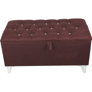 İndirim Çadırı Vinda Kaptioneli Sandıklı Puf 90 cm Bordo Taş Düğmeli