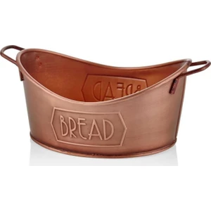 The Mia Galvaniz 28 x 17 cm Oval Ekmek Servisi Bakır GLV0625