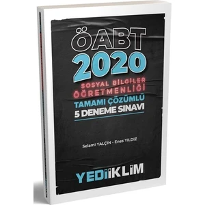 Yediiklim Yayınları 2020 KPSS ÖABT Sosyal Bilgiler Öğretmenliği Tamamı Çözümlü 5 Deneme Sınavı - Selami Yalçın